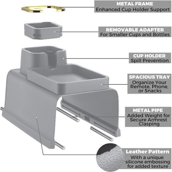 Couch Cup coffee Holder Remote Holder Sofa Arm Organizer - Picture 8 of 10